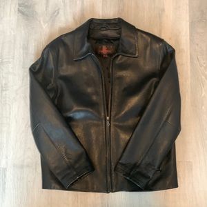 Daniel black leather bomber jacket